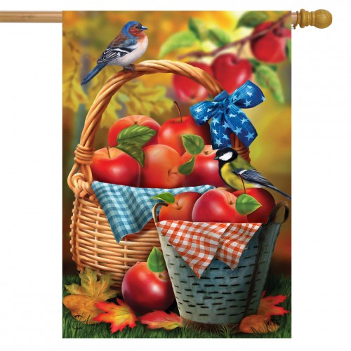 Drapeau décoratif panier de pommes